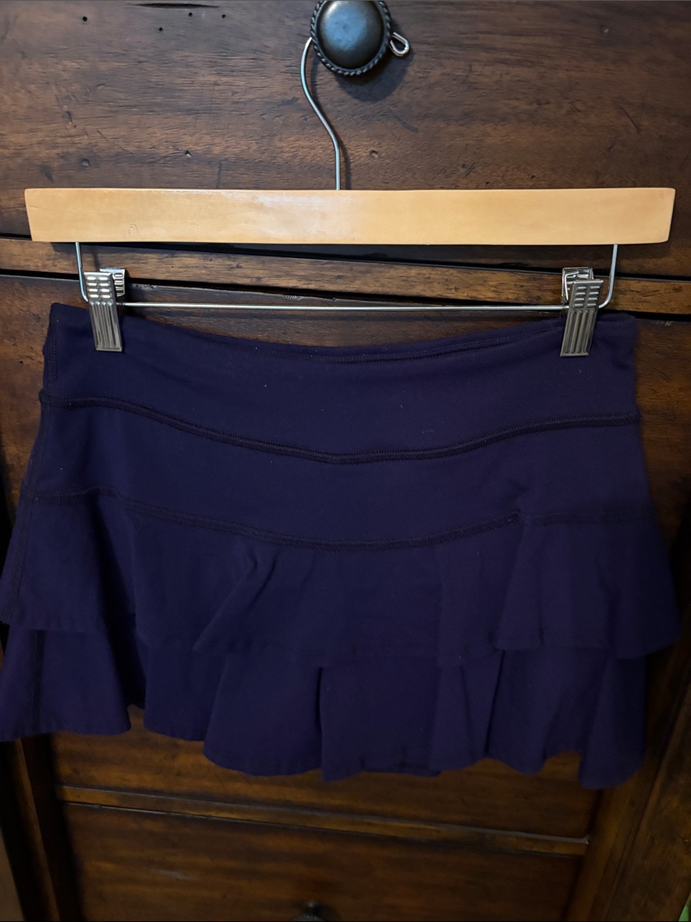 Rese Tiered Ruffle Tennis/Pickleball Skirt in Dark Purple